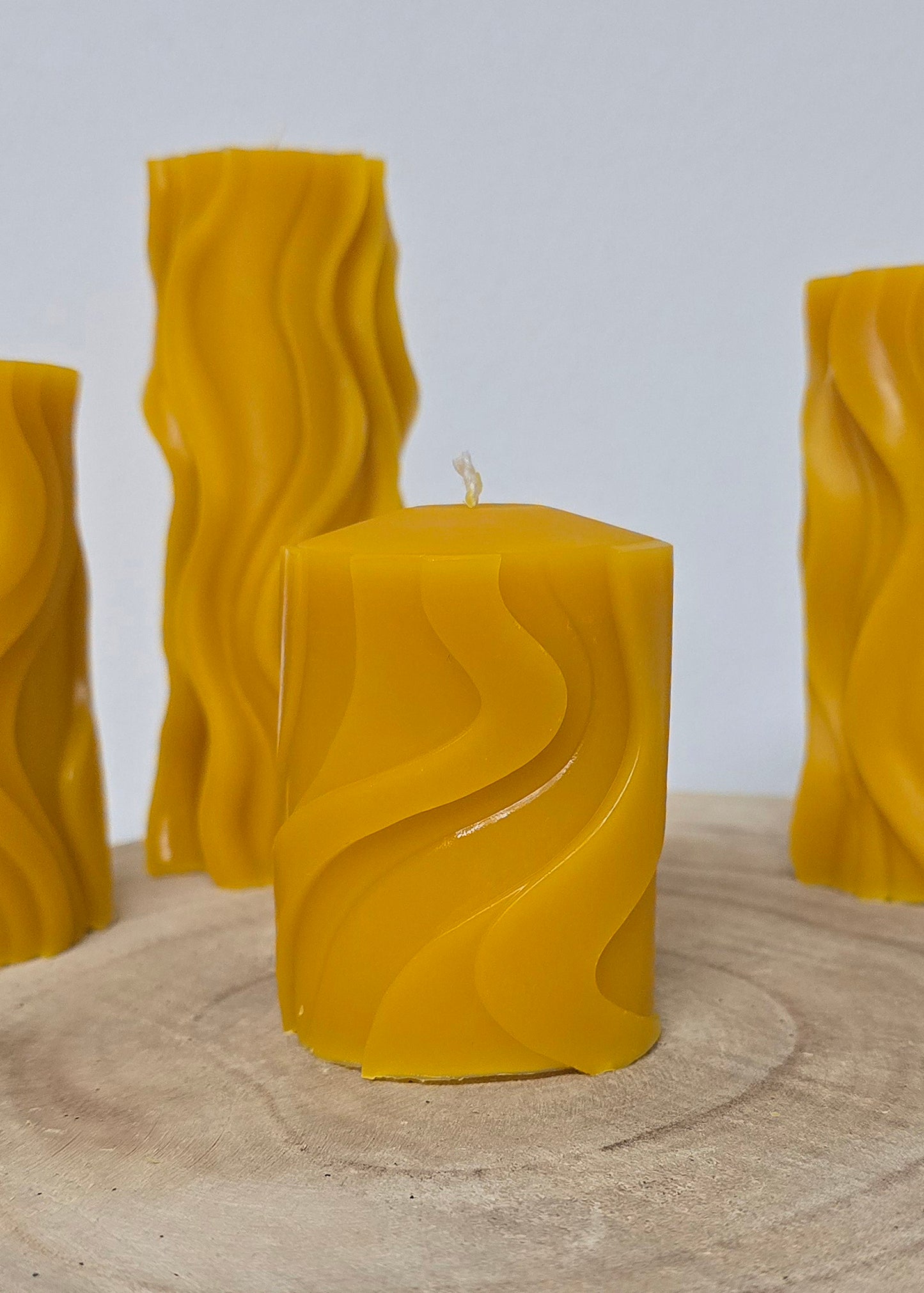 Bienenwachskerze Motiv: "Welle"