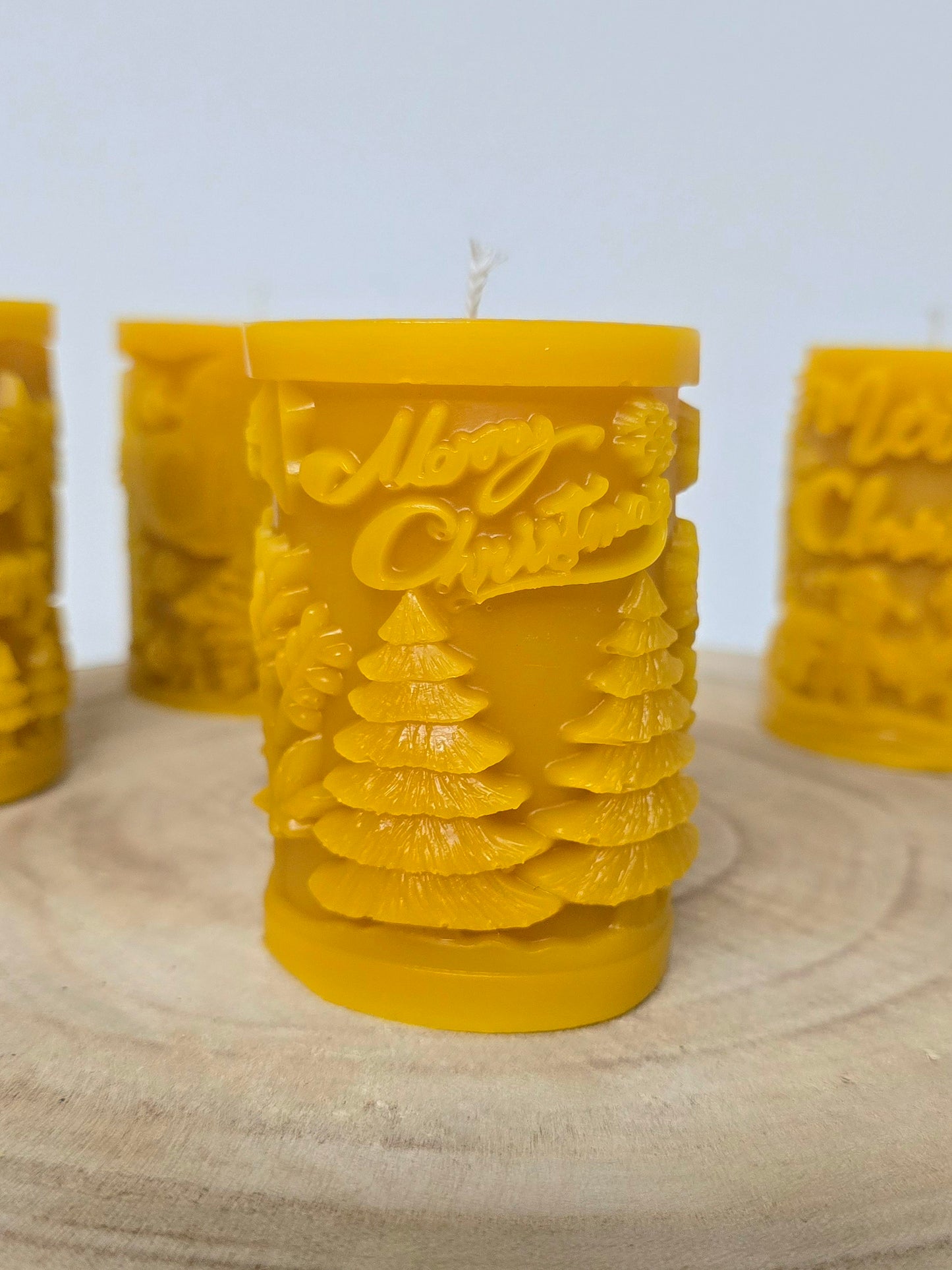 Bienenwachskerzen Motiv: "Merry Christmas"